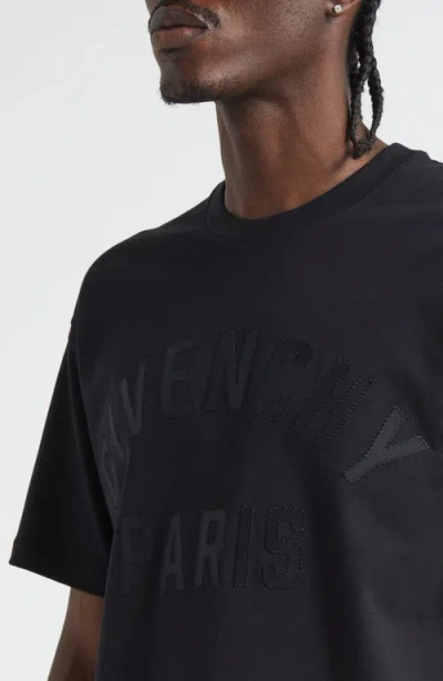 Givenchy Black T-shirt With Maxi Logo On The Front In Cotton Man