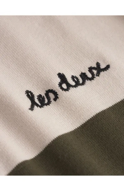 Les Deux Raul Colorblock Stripe Zip Polo In White