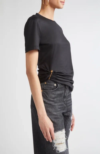 Versace Safety Pin Draped T-shirt In Black