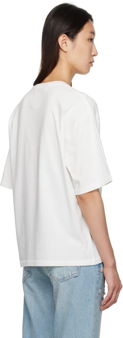 Anine Bing Graphic Print Crew Neck Short Sleeve Top In White