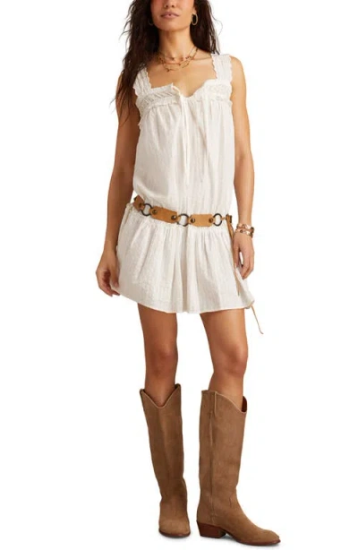 Lucky Brand Women's Lace-trim Cotton Sleeveless Mini Dress In White