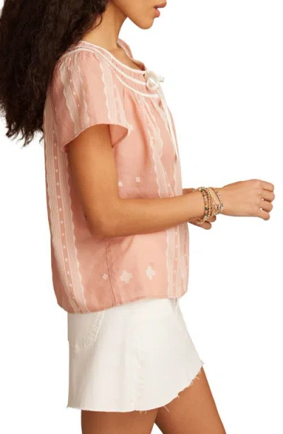 Lucky Brand Women's Short Sleeve Peasant Blouse In Pink