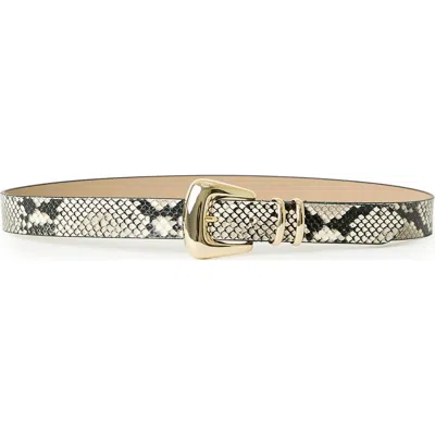 B-low The Belt Milan Python Print Leather Belt In Neutral