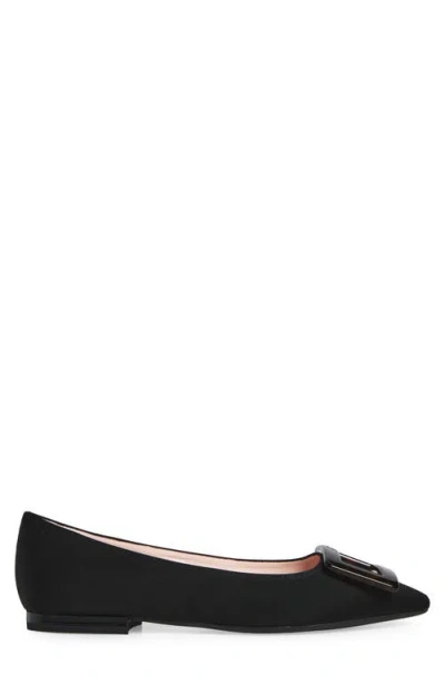 Roger Vivier Gommettine Leather Ballet Flats With Tonal Buckle In Black