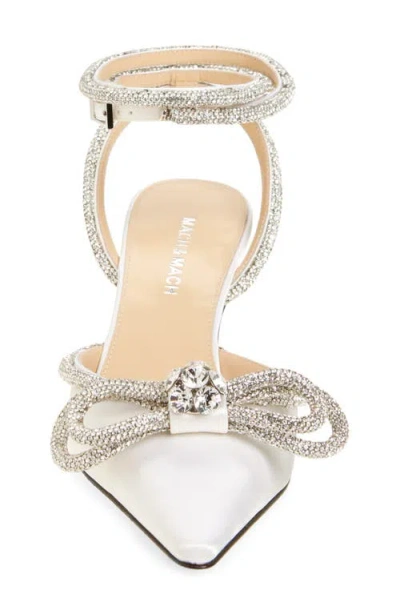 Mach&mach Double Bow 65mm Leather Pumps In White