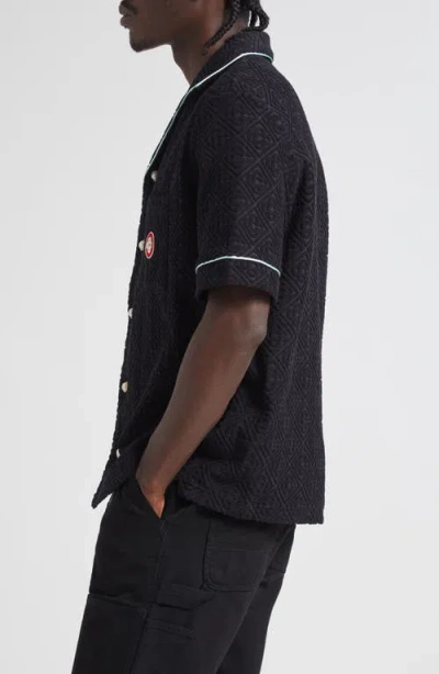 Casablanca Mens Towelling Monogram Shirt In Black