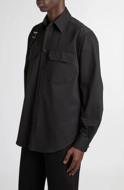 Alexander Mcqueen T-bar Harness Overshirt In Black