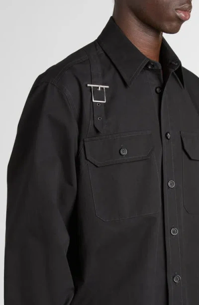 Alexander Mcqueen T-bar Harness Overshirt In Black