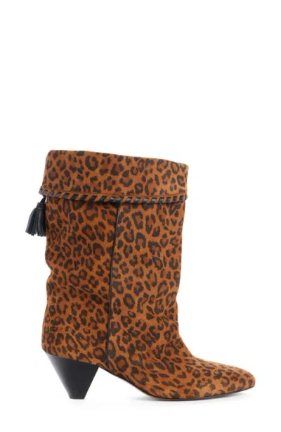Isabel Marant Dalby Tasseled Leather-trimmed Leopard-print Suede Ankle Boots In Brown