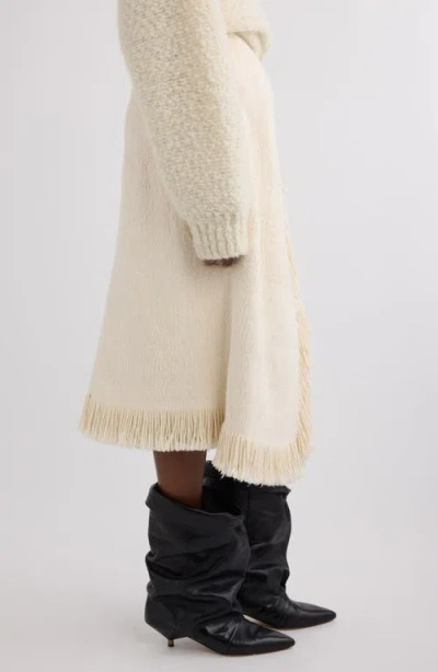 Isabel Marant Galla Asymmetric Cotton And Linen-blend Midi Wrap Skirt In Neutral