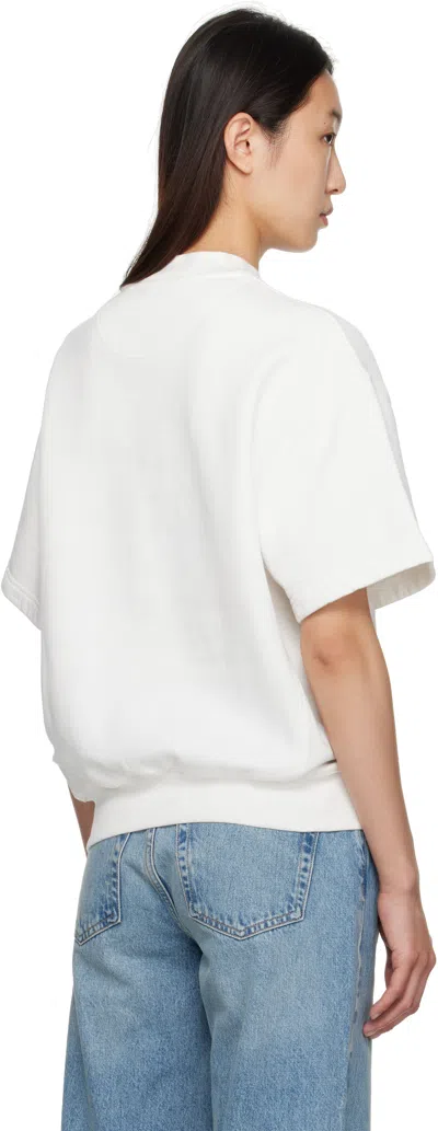 Anine Bing Short-sleeve Pullover In Soft French Terry In White