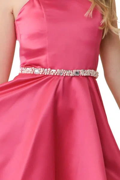 Un Deux Trois Stretchy Pearl And Gem Belt In Metallic