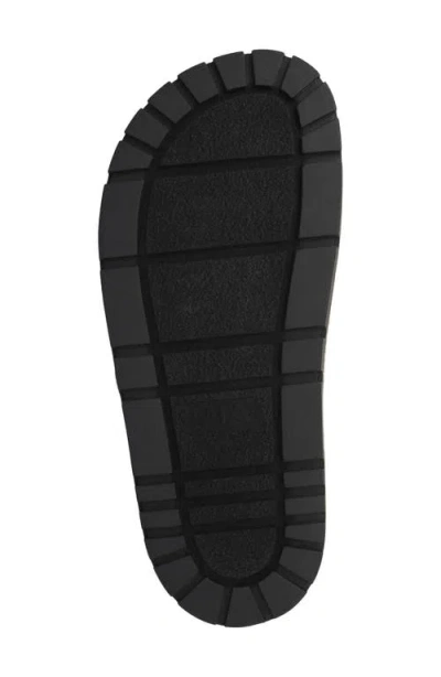 Mia Women's Thora Double Buckle Stone Detailed Slide Sandals In Black