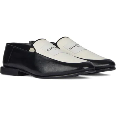 Givenchy Label Loafers In Leather And Canvas In Multi