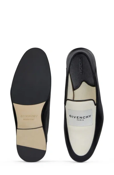 Givenchy Label Loafers In Leather And Canvas In Multi