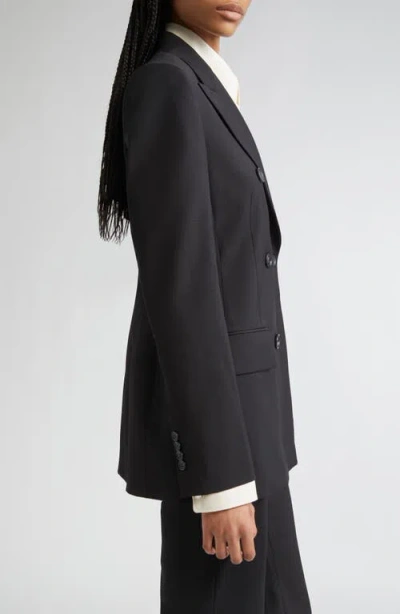 Sportmax Double-breasted Brown Wool Jacket In Black