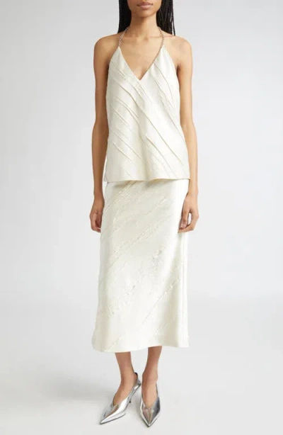 Sportmax Fatuo Chain Halter Creased Satin Top In White
