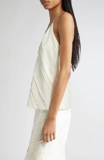 Sportmax Fatuo Chain Halter Creased Satin Top In White
