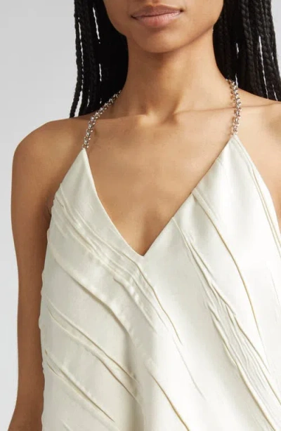 Sportmax Fatuo Chain Halter Creased Satin Top In White