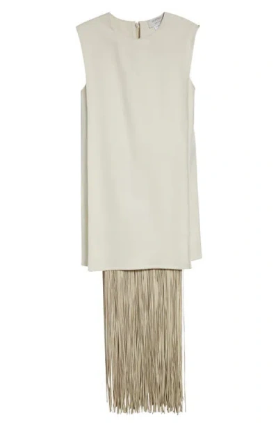 Sportmax Finnici Fringe Cady Sheath Dress In White
