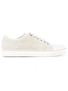 Lanvin White Suede Contrast Toe Sneakers