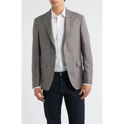 Jack Victor Midland Contemporary Fit Slub Wool & Silk Blend Mélange Sport Coat In Gray
