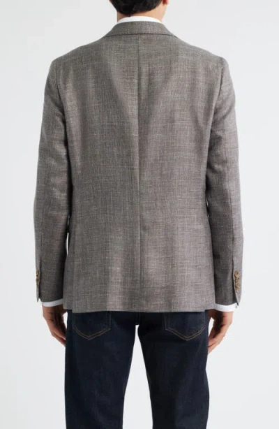 Jack Victor Midland Contemporary Fit Slub Wool & Silk Blend Mélange Sport Coat In Gray