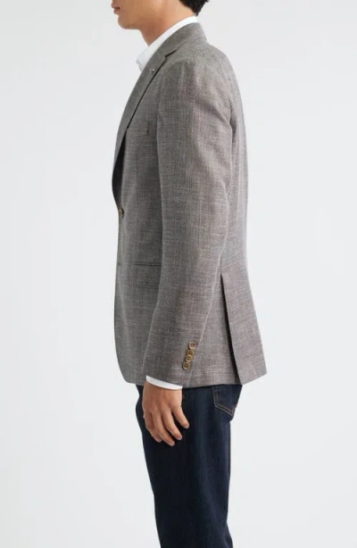 Jack Victor Midland Contemporary Fit Slub Wool & Silk Blend Mélange Sport Coat In Gray