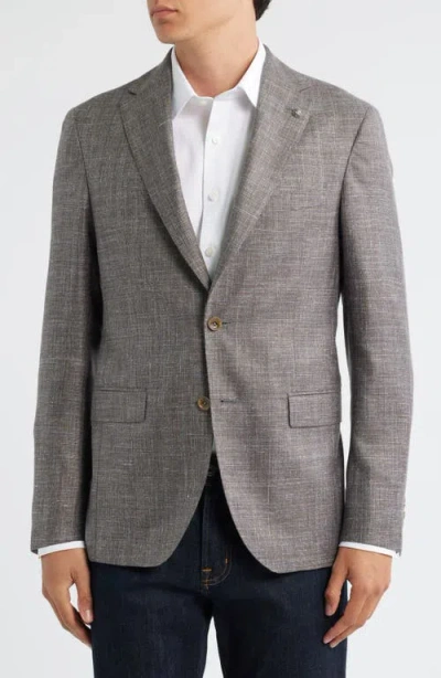 Jack Victor Midland Contemporary Fit Slub Wool & Silk Blend Mélange Sport Coat In Gray