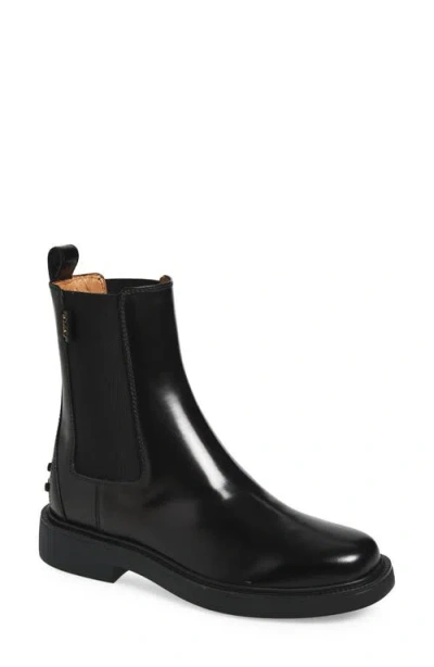 Tod's 20mm Brushed Leather Ankle Boots In Black
