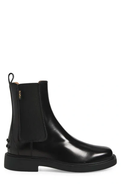 Tod's 20mm Brushed Leather Ankle Boots In Black