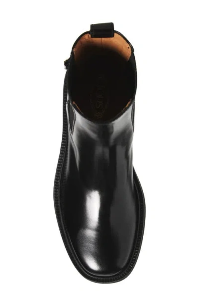 Tod's 20mm Brushed Leather Ankle Boots In Black