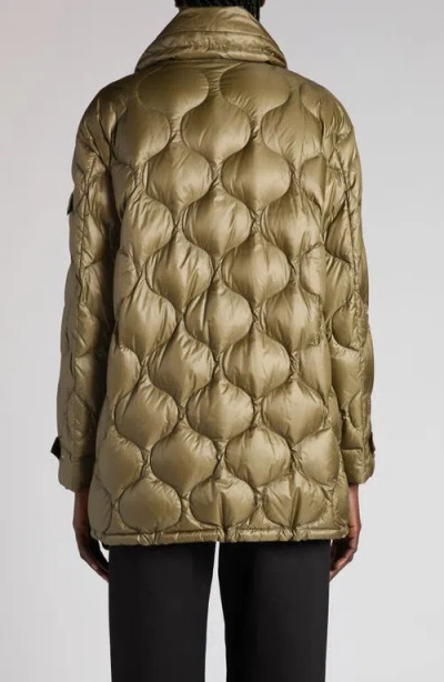 Moncler Womens Medium Green Lombi Hooded Shell-down Jacket Xs In Green