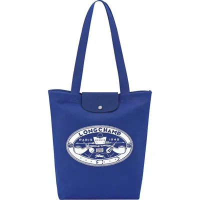 Longchamp X Constantin Riant Le Pliage Cotton Canvas Tote In Blue