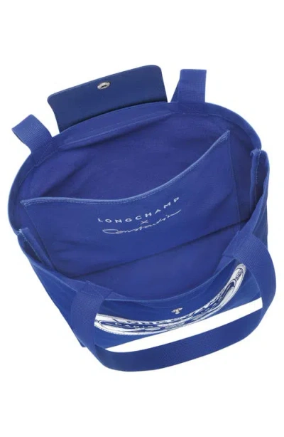 Longchamp X Constantin Riant Le Pliage Cotton Canvas Tote In Blue