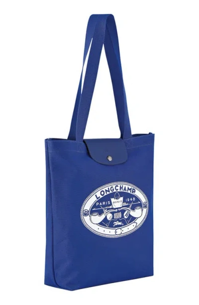 Longchamp X Constantin Riant Le Pliage Cotton Canvas Tote In Blue