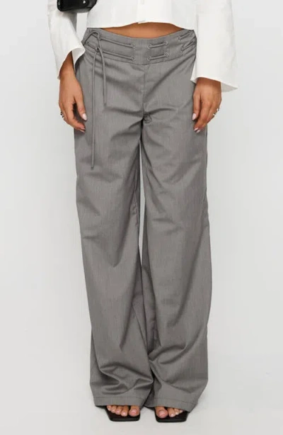 Princess Polly Just Have Fun Tie Waist Detail Tailored Wide Leg Pants In Multi