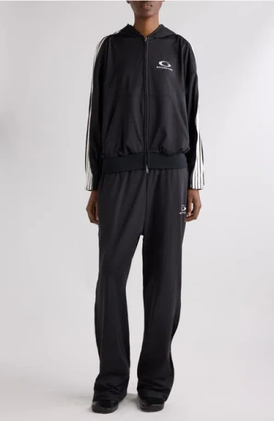 Balenciaga Black Zip-up Sweatshirt Loop Sports Icon In Multi