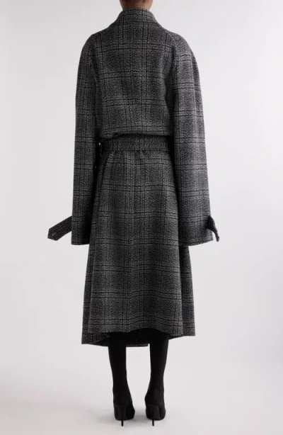 Balenciaga Vintage Checked Wool One Layer Raglan Coat Clothing In Black
