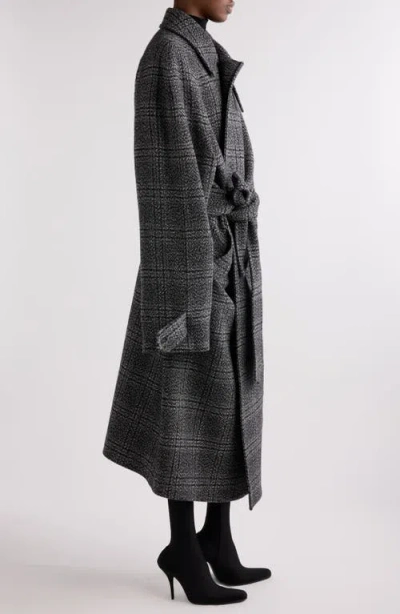 Balenciaga Vintage Checked Wool One Layer Raglan Coat Clothing In Black