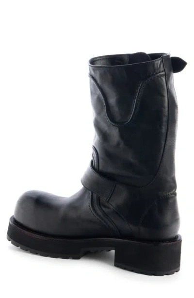 Balenciaga Venom Boots In Worn-out Effect Leather Shoes In Black