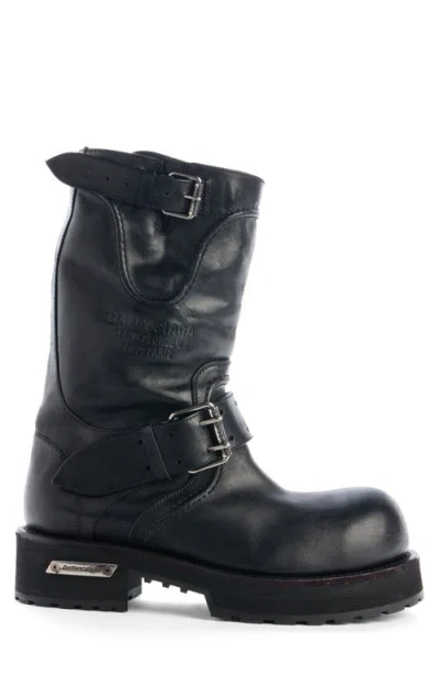 Balenciaga Venom Boots In Worn-out Effect Leather Shoes In Black