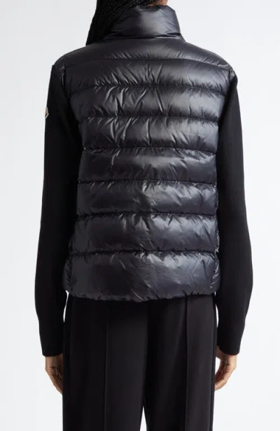 Moncler Womens Black Funnel-neck Brand-patch Regular-fit Shell-down Jacket In Black