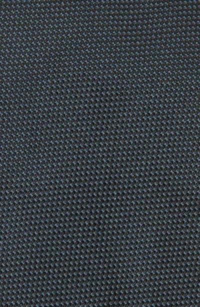 Hugo Boss Boss Solid Blue Silk Tie In Black