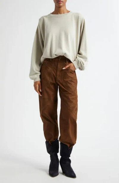 Isabel Marant Étoile Sauria Drop Shoulder Cotton Sweatshirt In Gray