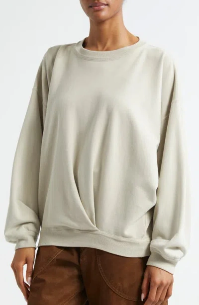 Isabel Marant Étoile Sauria Drop Shoulder Cotton Sweatshirt In Gray