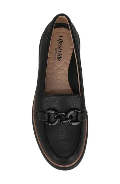 Lifestride Women's Chelsea-bit Round Toe Platform Loafers In Black