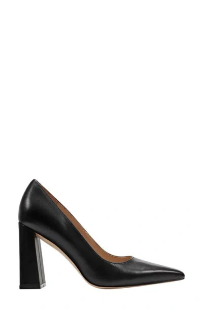 Marc Fisher Ltd Women's Minny Leather Block Heel Pump In Black