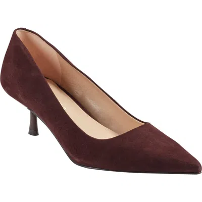 Marc Fisher Ltd Calynna Pointed Toe Kitten Heel Pump In Brown
