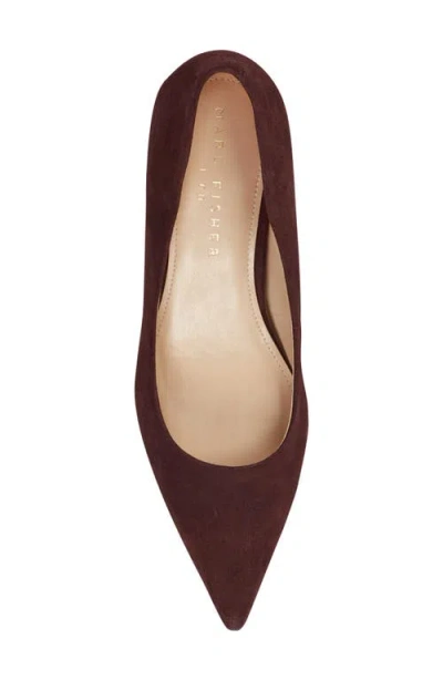 Marc Fisher Ltd Calynna Pointed Toe Kitten Heel Pump In Brown